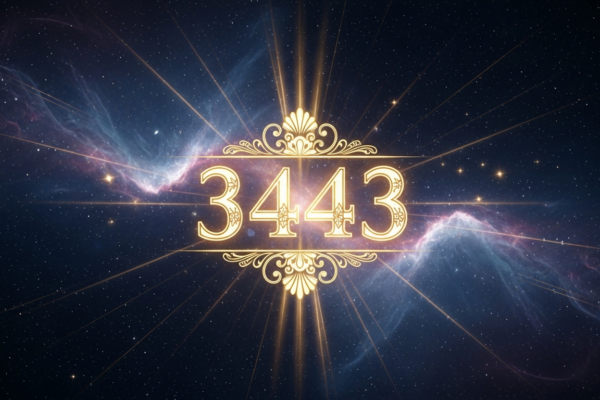Angel Number 3443 - golden cosmic spiritual imagery