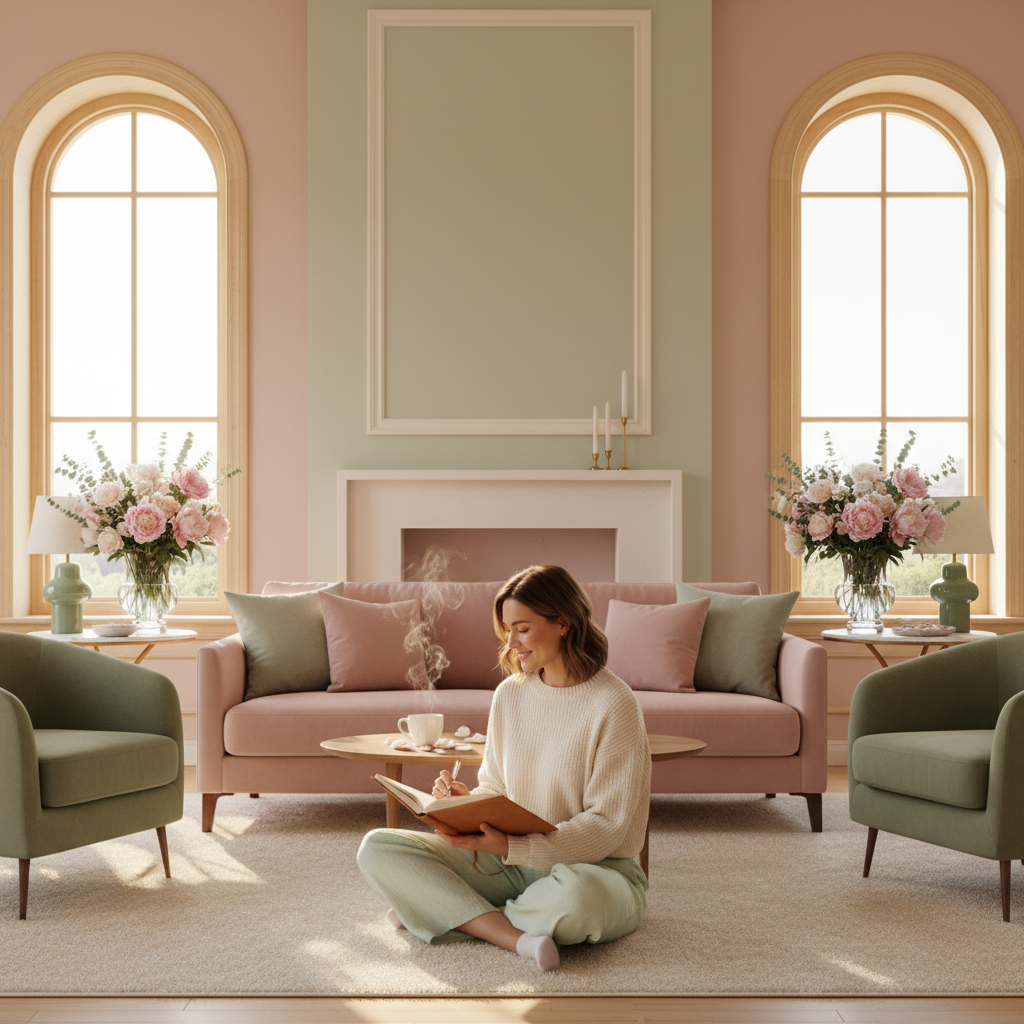 Serene balanced room representing Libra's love of harmony and beauty