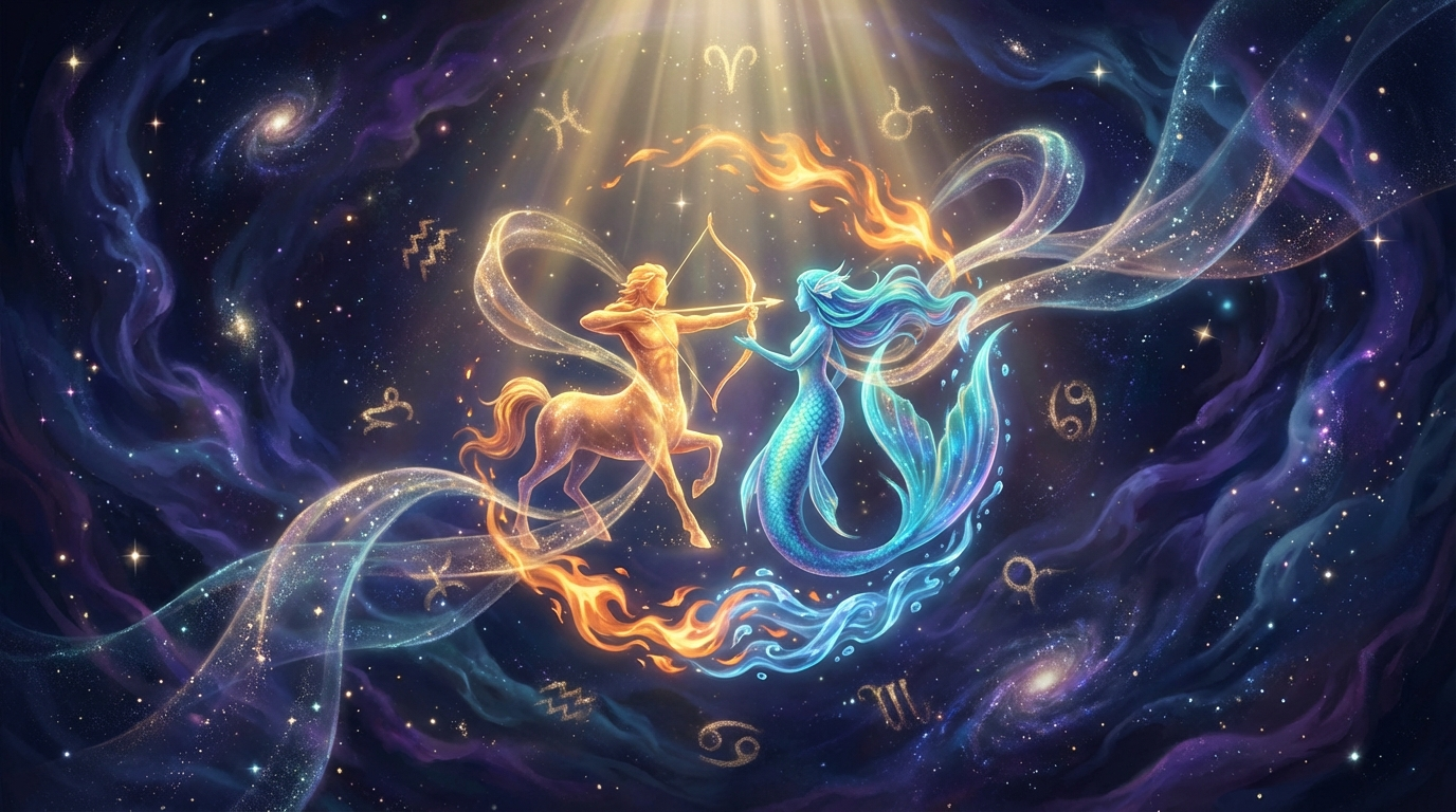Sagittarius Man & Pisces Woman Compatibility: Love, Passion & the Enchanting Dance Between Fire and Water